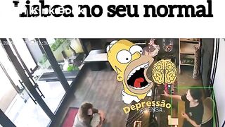 Woman takes a shit inside restaurant