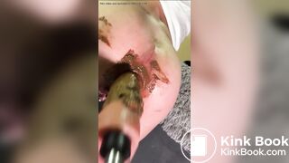 her anus is like a cement machine (shit dildo)