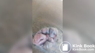 Older Black Lady Straining