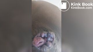 Older Black Lady Straining