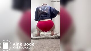 Blackras shits her red panties