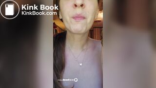 Redhead enjoys tasting, licking & sucking hard scat log