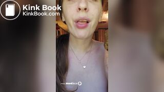 Redhead enjoys tasting, licking & sucking hard scat log