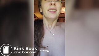 Redhead enjoys tasting, licking & sucking hard scat log