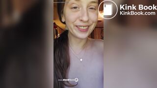 Redhead enjoys tasting, licking & sucking hard scat log