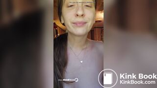 Redhead enjoys tasting, licking & sucking hard scat log