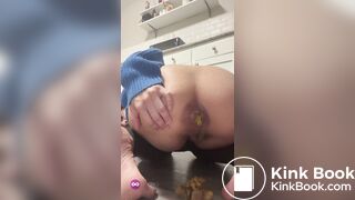 Girl struggles to poop