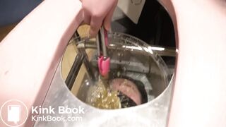 Japanese Human toilet slave ... funnel chair feeding