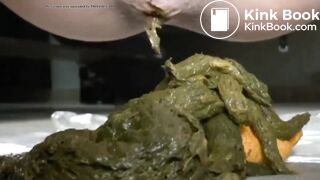 Woman shits on a doll