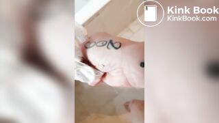 Panty poop and full release on the floor