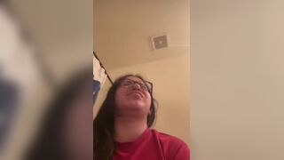 Girl Pushing for Poop and Farting