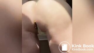 Shit in green panties