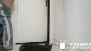 Sexy poopgirl defecates on the floor