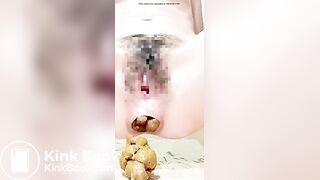 Big shit stretched her asshole