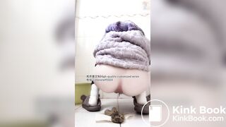 Beautiful girl poops in the toilet 58