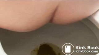 Woman pooping in toilet 2