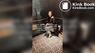 Girl vibing on toilet