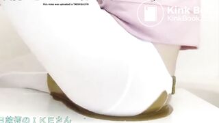 japanese overflowing poop in yoga pants