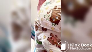 Huge diaper girl poop