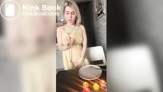 Dirty girl eat her meal