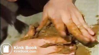 Cute Asian eating shit