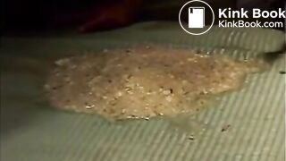 Cute Asian eating shit