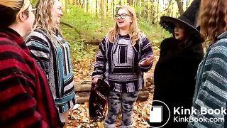 She sits in a cauldron