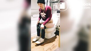 Compilation of sexy girl pooping on toilet - video 2