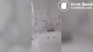 A milf is proud of her poop