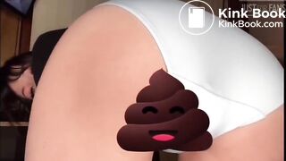 Sexy Hot White Girl Light Blue Panty Poop