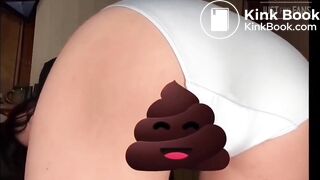 Sexy Hot White Girl Light Blue Panty Poop