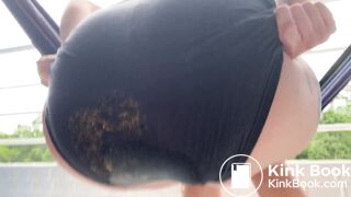 Sexy Hot Blonde Latina Huge Black Panty Poop On A Swing