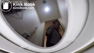 Voyeur girls shitting and pissing in the toilet POV