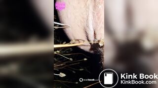 A girl on vacation shits