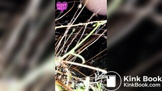 A girl on vacation shits