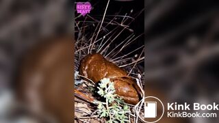 A girl on vacation shits