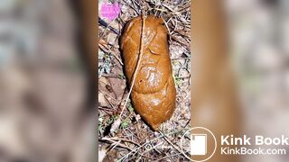 A girl on vacation shits