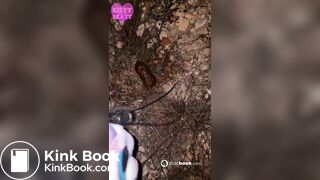 A girl on vacation shits