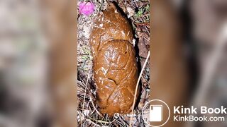 A girl on vacation shits