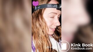 A girl on vacation shits