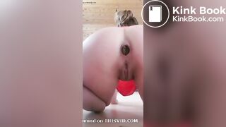 Cute girl drops her poop