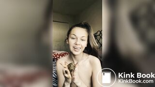Gorgeous girl eating her shit PART 2