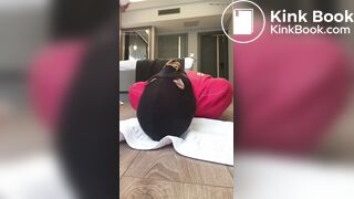 Hot scat mistress force slave to eat
