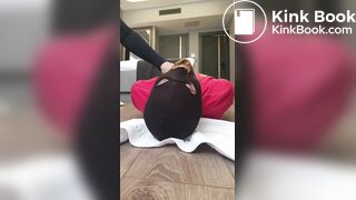 Hot scat mistress force slave to eat