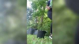 Shitting in a bucket - video 4