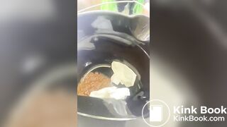 Shitting in a bucket - video 4