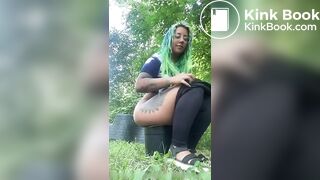 Shitting in a bucket - video 4