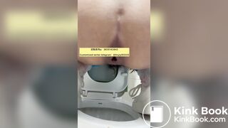 Beautiful girl poops in the toilet 35