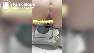 Beautiful girl poops in the toilet 35