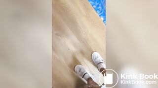 Toilet slave eats a fat log from mistress